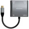 Conversor USB Tipo-C Aisens A109-0625/ 2x HDMI 4K SST MST Hembra - USB Tipo-C Macho - USB Hembra - USB Tipo-C Hembra