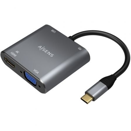 Conversor Aisens A109-0626/ HDMI Hembra - VGA Hembra - USB Tipo-C Macho - USB Hembra - USB Tipo-C Hembra/ 15cm/ Gris Conversor Aisens A109-0626/ HDMI Hembra - VGA Hembra - USB Tipo-C Macho - USB Hembra - USB Tipo-C Hembra/ 15cm/ Gris