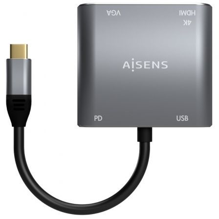 Conversor Aisens A109-0626/ HDMI Hembra - VGA Hembra - USB Tipo-C Macho - USB Hembra - USB Tipo-C Hembra/ 15cm/ Gris Conversor Aisens A109-0626/ HDMI Hembra - VGA Hembra - USB Tipo-C Macho - USB Hembra - USB Tipo-C Hembra/ 15cm/ Gris