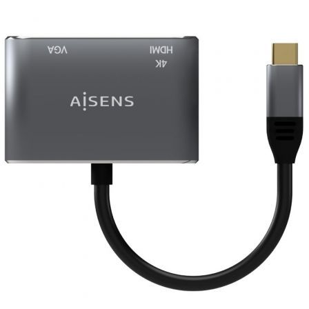 Conversor Aisens A109-0627/ HDMI Hembra - VGA Hembra - USB Tipo-C Macho/ 15cm/ Gris Conversor Aisens A109-0627/ HDMI Hembra - VGA Hembra - USB Tipo-C Macho/ 15cm/ Gris