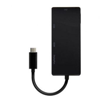 Conversor USB Tipo-C Aisens A109-0679/ HDMI Hembra - VGA Hembra - DVI Hembra - DisplayPort Hembra/ 15cm/ Negro Conversor USB Tipo-C Aisens A109-0679/ HDMI Hembra - VGA Hembra - DVI Hembra - DisplayPort Hembra/ 15cm/ Negro