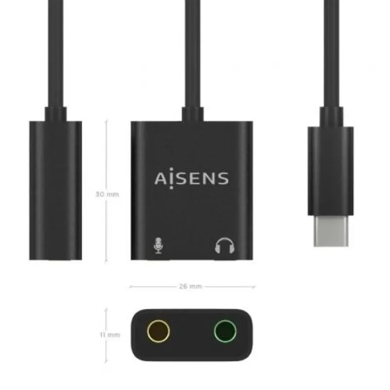 Tarjeta de Sonido Aisens A109-0767/ USB-C Macho - 2xJack 3.5 Hembra Tarjeta de Sonido Aisens A109-0767/ USB-C Macho - 2xJack 3.5 Hembra