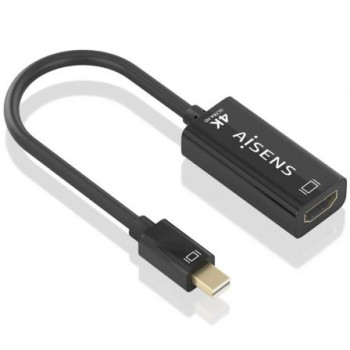 Cable Conversor Aisens A125-0904/ Mini DisplayPort Macho - HDMI Hembra/ 15cm/ Negro Cable Conversor Aisens A125-0904/ Mini DisplayPort Macho - HDMI Hembra/ 15cm/ Negro