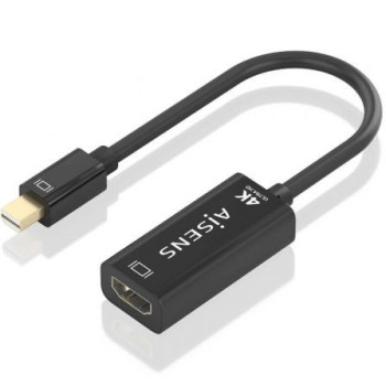 Cable Conversor Aisens A125-0904/ Mini DisplayPort Macho - HDMI Hembra/ 15cm/ Negro Cable Conversor Aisens A125-0904/ Mini DisplayPort Macho - HDMI Hembra/ 15cm/ Negro