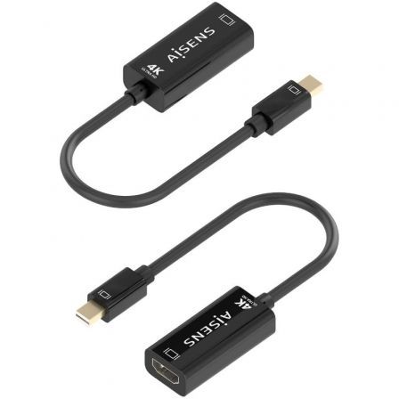 Cable Conversor Aisens A125-0904/ Mini DisplayPort Macho - HDMI Hembra/ 15cm/ Negro Cable Conversor Aisens A125-0904/ Mini DisplayPort Macho - HDMI Hembra/ 15cm/ Negro