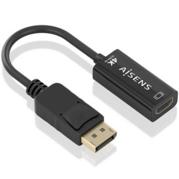 Cable Conversor Aisens A125-0905/ DisplayPort Macho - HDMI Hembra/ 15cm/ Negro Cable Conversor Aisens A125-0905/ DisplayPort Macho - HDMI Hembra/ 15cm/ Negro