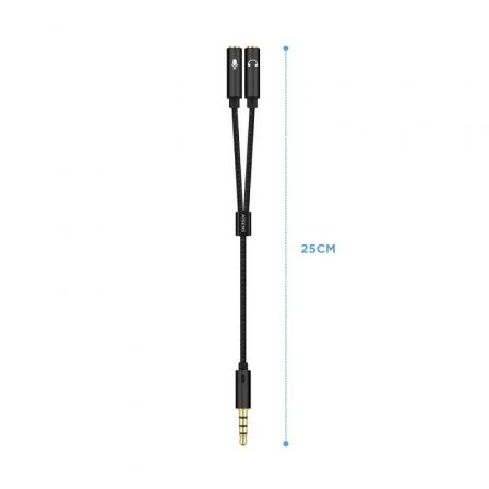 Cable Estéreo Aisens A128-0416/ Jack 3.5 Macho - 2x Jack 3.5 Hembra/ 25cm/ Negro Cable Estéreo Aisens A128-0416/ Jack 3.5 Macho - 2x Jack 3.5 Hembra/ 25cm/ Negro