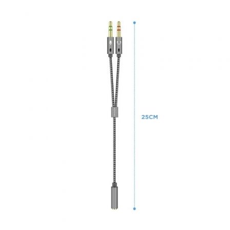 Cable Estéreo Aisens A128-0417/ Jack 3.5 Hembra - 2x Jack 3.5 Macho/ 25cm/ Gris Cable Estéreo Aisens A128-0417/ Jack 3.5 Hembra - 2x Jack 3.5 Macho/ 25cm/ Gris