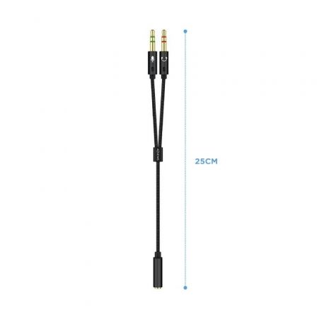 Cable Estéreo Aisens A128-0418/ Jack 3.5 Hembra - 2x Jack 3.5 Macho/ 25cm/ Negro Cable Estéreo Aisens A128-0418/ Jack 3.5 Hembra - 2x Jack 3.5 Macho/ 25cm/ Negro