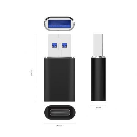 Adaptador USB 3.2 GEN2 Aisens A108-0678/ USB Tipo-C Hembra - USB Macho Adaptador USB 3.2 GEN2 Aisens A108-0678/ USB Tipo-C Hembra - USB Macho