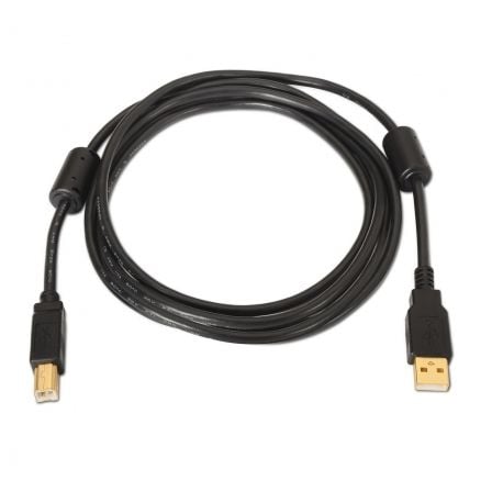 Cable USB 2.0 Impresora Aisens A101-0010/ USB Tipo-B Macho - USB Macho/ Hasta 2.5W/ 60Mbps/ 3m/ Negro Cable USB 2.0 Impresora Aisens A101-0010/ USB Tipo-B Macho - USB Macho/ Hasta 2.5W/ 60Mbps/ 3m/ Negro