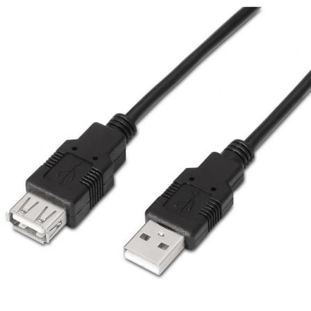Cable Alargador USB 2.0 Aisens A101-0016/ USB Macho - USB Hembra/ Hasta 2.5W/ 60Mbps/ 1.8m/ Negro Cable Alargador USB 2.0 Aisens A101-0016/ USB Macho - USB Hembra/ Hasta 2.5W/ 60Mbps/ 1.8m/ Negro