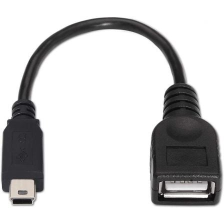 Cable USB 2.0 Aisens A101-0033/ MiniUSB Macho - USB Hembra/ Hasta 2.5W/ 60Mbps/ 15cm/ Negro Cable USB 2.0 Aisens A101-0033/ MiniUSB Macho - USB Hembra/ Hasta 2.5W/ 60Mbps/ 15cm/ Negro