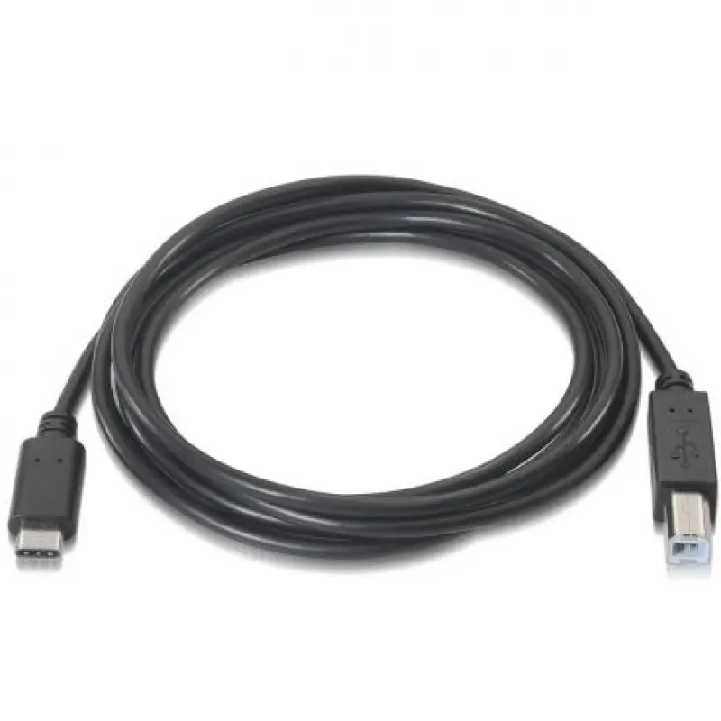 Cable USB 2.0 Impresora Aisens A107-0053/ USB Tipo-C Macho - USB Tipo-B Macho/ Hasta 9W/ 625Mbps/ 1m/ Negro Cable USB 2.0 Impresora Aisens A107-0053/ USB Tipo-C Macho - USB Tipo-B Macho/ Hasta 9W/ 625Mbps/ 1m/ Negro