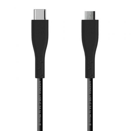 Cable USB 2.0 Aisens A107-0349/ USB Tipo-C Macho - MicroUSB Macho/ Hasta 15W/ 60Mbps/ 1m/ Negro Cable USB 2.0 Aisens A107-0349/ USB Tipo-C Macho - MicroUSB Macho/ Hasta 15W/ 60Mbps/ 1m/ Negro