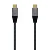 Cable USB 2.0 Tipo-C Aisens A107-0628 5A 100W/ USB Tipo-C Macho - USB Tipo-C Macho/ Hasta 100W/ 60Mbps/ 1m/ Gris