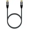 Cable USB 2.0 Tipo-C Aisens A107-0628 5A 100W/ USB Tipo-C Macho - USB Tipo-C Macho/ Hasta 100W/ 60Mbps/ 1m/ Gris