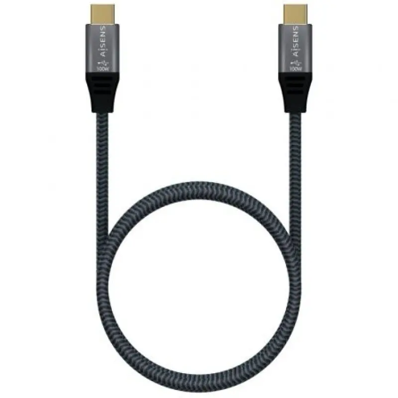 Cable USB 2.0 Tipo-C Aisens A107-0628 5A 100W/ USB Tipo-C Macho - USB Tipo-C Macho/ Hasta 100W/ 60Mbps/ 1m/ Gris Cable USB 2.0 Tipo-C Aisens A107-0628 5A 100W/ USB Tipo-C Macho - USB Tipo-C Macho/ Hasta 100W/ 60Mbps/ 1m/ Gris