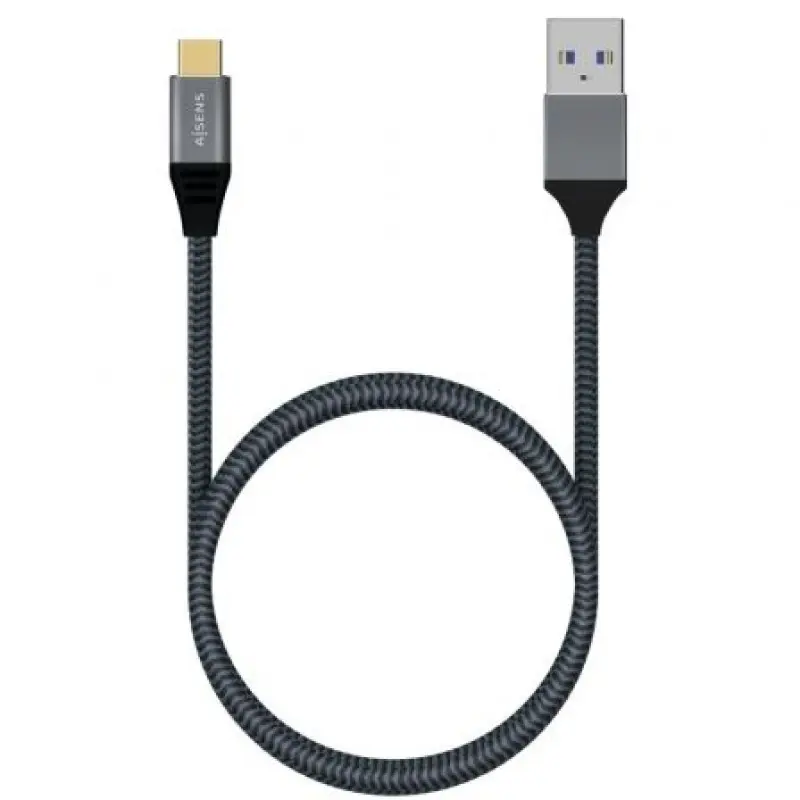 Cable USB 3.1 Tipo-C Aisens A107-0630/ USB Tipo-C Macho - USB Macho/ Hasta 27W/ 1250Mbps/ 50cm/ Gris Cable USB 3.1 Tipo-C Aisens A107-0630/ USB Tipo-C Macho - USB Macho/ Hasta 27W/ 1250Mbps/ 50cm/ Gris