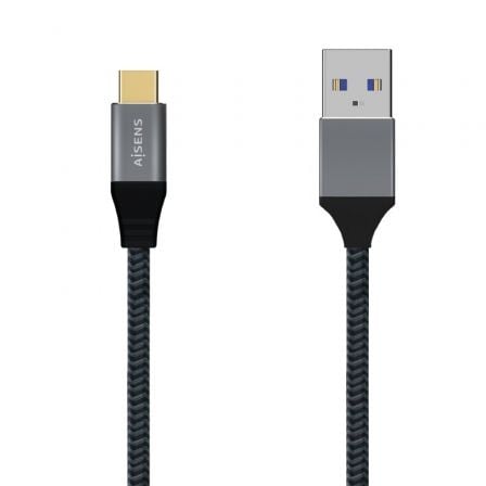 Cable USB 3.1 Tipo-C Aisens A107-0632/ USB Tipo-C Macho - USB Macho/ Hasta 27W/ 1250Mbps/ 1.5m/ Gris Cable USB 3.1 Tipo-C Aisens A107-0632/ USB Tipo-C Macho - USB Macho/ Hasta 27W/ 1250Mbps/ 1.5m/ Gris