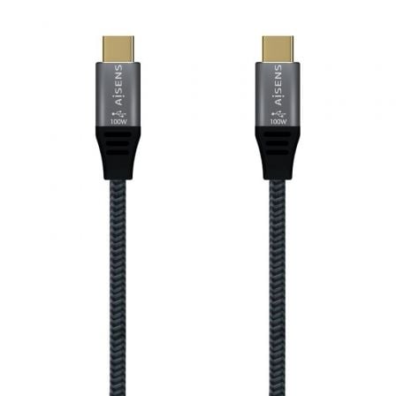 Cable USB 3.2 Tipo-C Aisens A107-0634 20GBPS 5A 100W/ USB Tipo-C Macho - USB Tipo-C Macho/ Hasta 100W/ 2500Mbps/ 2m/ Gris Cable USB 3.2 Tipo-C Aisens A107-0634 20GBPS 5A 100W/ USB Tipo-C Macho - USB Tipo-C Macho/ Hasta 100W/ 2500Mbps/ 2m/ Gris