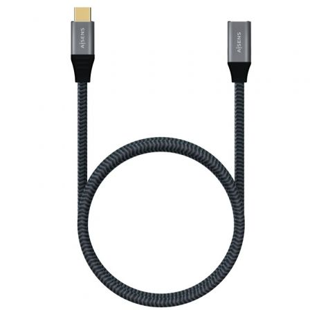 Cable Alargador USB 3.2 Tipo-C Aisens A107-0635 20GBPS 5A 100W/ USB Tipo-C Macho - USB Tipo-C Hembra/ Hasta 100W/ 2500Mbps/ 1m/ Gris Cable Alargador USB 3.2 Tipo-C Aisens A107-0635 20GBPS 5A 100W/ USB Tipo-C Macho - USB Tipo-C Hembra/ Hasta 100W/ 2500Mbps/ 1m/ Gris