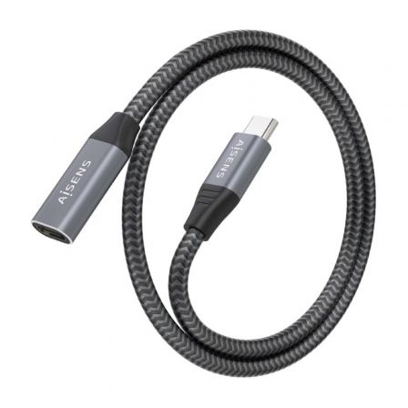 Cable Alargador USB 3.2 Aisens A107-0636/ USB Tipo-C Macho - USB Tipo-C Hembra/ Hasta 100W/ 20Gbps/ 2m/ Gris Cable Alargador USB 3.2 Aisens A107-0636/ USB Tipo-C Macho - USB Tipo-C Hembra/ Hasta 100W/ 20Gbps/ 2m/ Gris