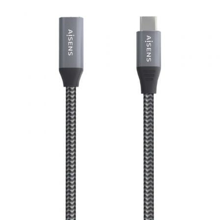 Cable Alargador USB 3.2 Aisens A107-0636/ USB Tipo-C Macho - USB Tipo-C Hembra/ Hasta 100W/ 20Gbps/ 2m/ Gris Cable Alargador USB 3.2 Aisens A107-0636/ USB Tipo-C Macho - USB Tipo-C Hembra/ Hasta 100W/ 20Gbps/ 2m/ Gris