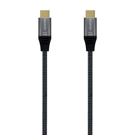 Cable USB 3.2 Tipo-C Aisens A107-0671 20GBPS 100W/ USB Tipo-C Macho - USB Tipo-C Macho/ Hasta 100W/ 2500Mbps/ 1m/ Gris Cable USB 3.2 Tipo-C Aisens A107-0671 20GBPS 100W/ USB Tipo-C Macho - USB Tipo-C Macho/ Hasta 100W/ 2500Mbps/ 1m/ Gris