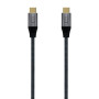 Cable USB 3.2 Tipo-C Aisens A107-0672 20GBPS 100W/ USB Tipo-C Macho - USB Tipo-C Macho/ Hasta 100W/ 2500Mbps/ 1.5m/ Gris