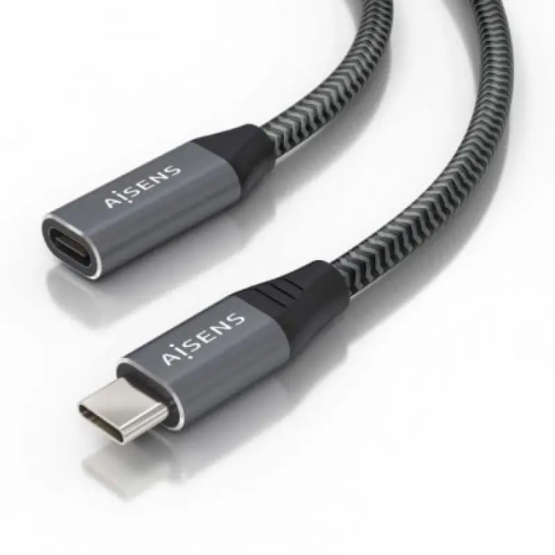 Cable Alargador USB 3.2 Aisens A107-0761/ USB Tipo-C Macho - USB Tipo-C Hembra/ Hasta 100W/ 20Gbps/ 1.5m/ Gris Cable Alargador USB 3.2 Aisens A107-0761/ USB Tipo-C Macho - USB Tipo-C Hembra/ Hasta 100W/ 20Gbps/ 1.5m/ Gris