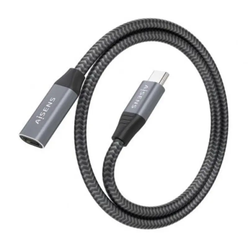 Cable Alargador USB 3.2 Aisens A107-0761/ USB Tipo-C Macho - USB Tipo-C Hembra/ Hasta 100W/ 20Gbps/ 1.5m/ Gris Cable Alargador USB 3.2 Aisens A107-0761/ USB Tipo-C Macho - USB Tipo-C Hembra/ Hasta 100W/ 20Gbps/ 1.5m/ Gris