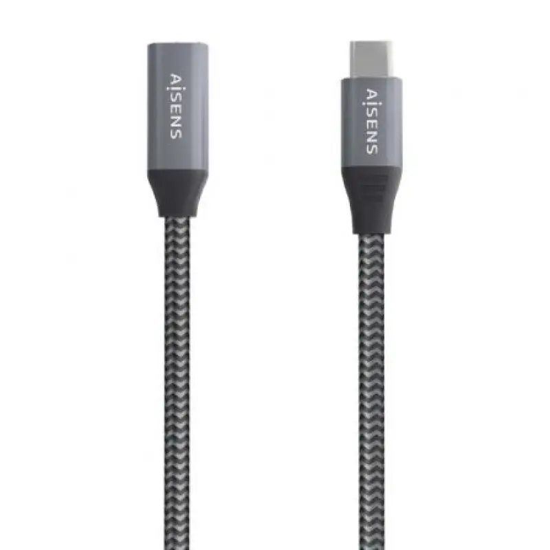 Cable Alargador USB 3.2 Aisens A107-0761/ USB Tipo-C Macho - USB Tipo-C Hembra/ Hasta 100W/ 20Gbps/ 1.5m/ Gris Cable Alargador USB 3.2 Aisens A107-0761/ USB Tipo-C Macho - USB Tipo-C Hembra/ Hasta 100W/ 20Gbps/ 1.5m/ Gris