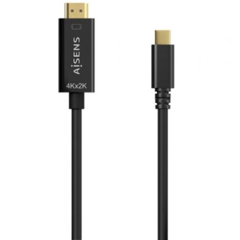 Cable Conversor HDMI 4K Aisens A109-0623/ USB Tipo-C Macho - HDMI Macho/ Hasta 27W/ 1250Mbps/ 80cm/ Negro Cable Conversor HDMI 4K Aisens A109-0623/ USB Tipo-C Macho - HDMI Macho/ Hasta 27W/ 1250Mbps/ 80cm/ Negro