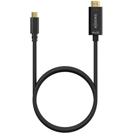 Cable Conversor HDMI 4K Aisens A109-0624/ USB Tipo-C Macho - HDMI Macho/ Hasta 27W/ 1250Mbps/ 1.8m/ Negro Cable Conversor HDMI 4K Aisens A109-0624/ USB Tipo-C Macho - HDMI Macho/ Hasta 27W/ 1250Mbps/ 1.8m/ Negro