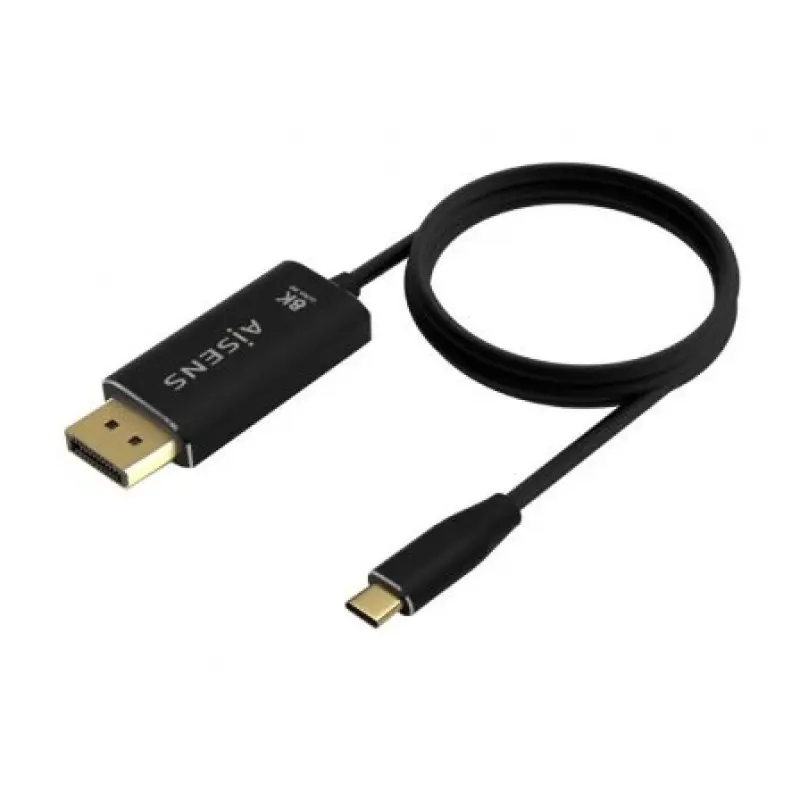Cable Conversor DisplayPort 8K 60HZ Aisens A109-0686/ USB Tipo-C Macho - DisplayPort Macho/ Hasta 27W/ 1250Mbps/ 80cm/ Negro Cable Conversor DisplayPort 8K 60HZ Aisens A109-0686/ USB Tipo-C Macho - DisplayPort Macho/ Hasta 27W/ 1250Mbps/ 80cm/ Negro