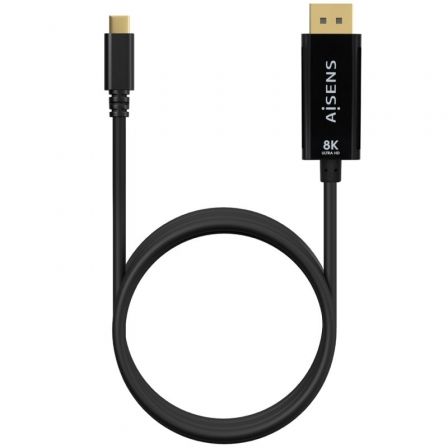 Cable Conversor Aisens A109-0689/ USB Tipo-C Macho - DisplayPort Macho/ Hasta 27W/ 1250Mbps/ 1.8m/ Negro Cable Conversor Aisens A109-0689/ USB Tipo-C Macho - DisplayPort Macho/ Hasta 27W/ 1250Mbps/ 1.8m/ Negro