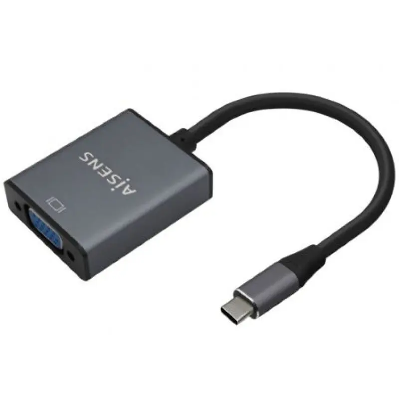 Conversor Aisens A109-0691/ USB Tipo-C Macho - VGA Hembra/ Hasta 27W/ 1250Mbps/ 15cm/ Gris Conversor Aisens A109-0691/ USB Tipo-C Macho - VGA Hembra/ Hasta 27W/ 1250Mbps/ 15cm/ Gris