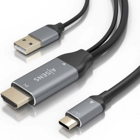 Cable Conversor Aisens A109-0871/ HDMI Macho/ USB Macho - USB Tipo-C Macho/ 1.8m/ Negro Cable Conversor Aisens A109-0871/ HDMI Macho/ USB Macho - USB Tipo-C Macho/ 1.8m/ Negro
