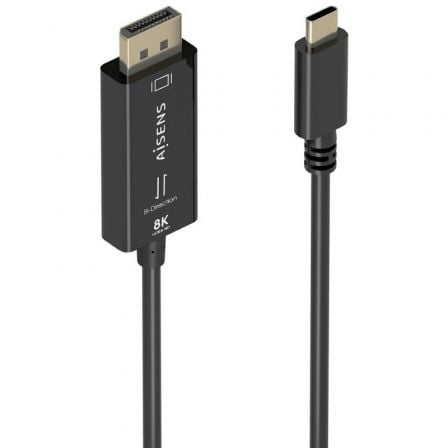 Cable Conversor Aisens A109-0879/ USB Tipo-C Macho - DisplayPort Macho/ 1.8m/ Negro Cable Conversor Aisens A109-0879/ USB Tipo-C Macho - DisplayPort Macho/ 1.8m/ Negro