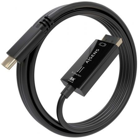 Cable Conversor Aisens A109-0879/ USB Tipo-C Macho - DisplayPort Macho/ 1.8m/ Negro Cable Conversor Aisens A109-0879/ USB Tipo-C Macho - DisplayPort Macho/ 1.8m/ Negro