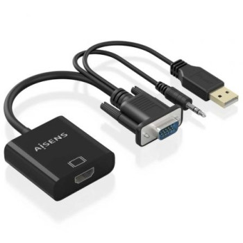 Cable Conversor Aisens A115-0872 SVGA Macho - USB Macho/ Jack Macho - HDMI Hembra/ 20cm/ Negro Cable Conversor Aisens A115-0872 SVGA Macho - USB Macho/ Jack Macho - HDMI Hembra/ 20cm/ Negro