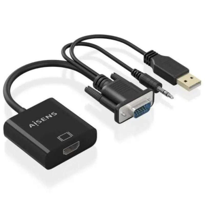 Cable Conversor Aisens A115-0872 SVGA Macho - USB Macho/ Jack Macho - HDMI Hembra/ 20cm/ Negro Cable Conversor Aisens A115-0872 SVGA Macho - USB Macho/ Jack Macho - HDMI Hembra/ 20cm/ Negro