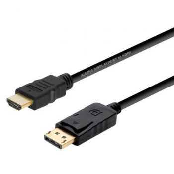 Cable Conversor Aisens A125-0364/ DisplayPort Macho - HDMI Macho/ Hasta 5W/ 2300Mbps/ 2m/ Negro Cable Conversor Aisens A125-0364/ DisplayPort Macho - HDMI Macho/ Hasta 5W/ 2300Mbps/ 2m/ Negro