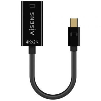 Cable Conversor Aisens A125-0643/ Mini DisplayPort Macho - HDMI Hembra/ Hasta 5W/ 2300Mbps/ 15cm/ Negro Cable Conversor Aisens A125-0643/ Mini DisplayPort Macho - HDMI Hembra/ Hasta 5W/ 2300Mbps/ 15cm/ Negro