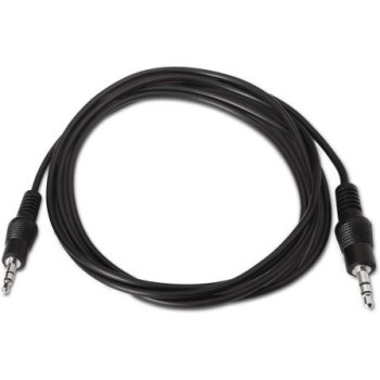 Cable Estéreo Aisens A128-0141/ Jack 3.5 Macho - Jack 3.5 Macho/ Hasta 0.1W/ 30cm/ Negro