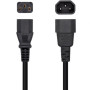 Cable Alimentación Aisens A132-0466/ C13 Hembra - C14 Macho/ Hasta 1500W/ 3m/ Negro