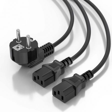 Cable Alimentación CPU Aisens A132-0864/ CEE7 Macho - 2x C13 Hembra/ 1.8m/ Negro Cable Alimentación CPU Aisens A132-0864/ CEE7 Macho - 2x C13 Hembra/ 1.8m/ Negro