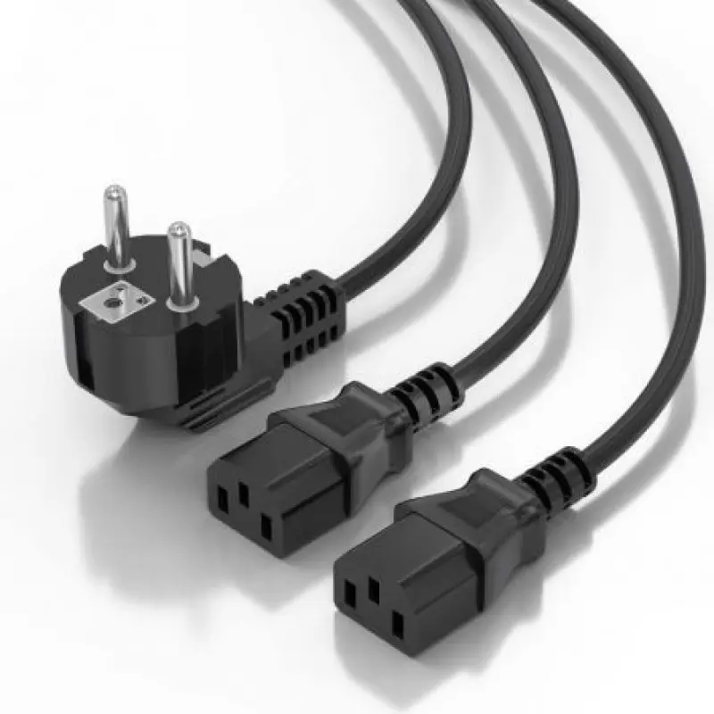 Cable Alimentación CPU Aisens A132-0865/ CEE7 Macho - 2x C13 Hembra/ 3m/ Negro Cable Alimentación CPU Aisens A132-0865/ CEE7 Macho - 2x C13 Hembra/ 3m/ Negro