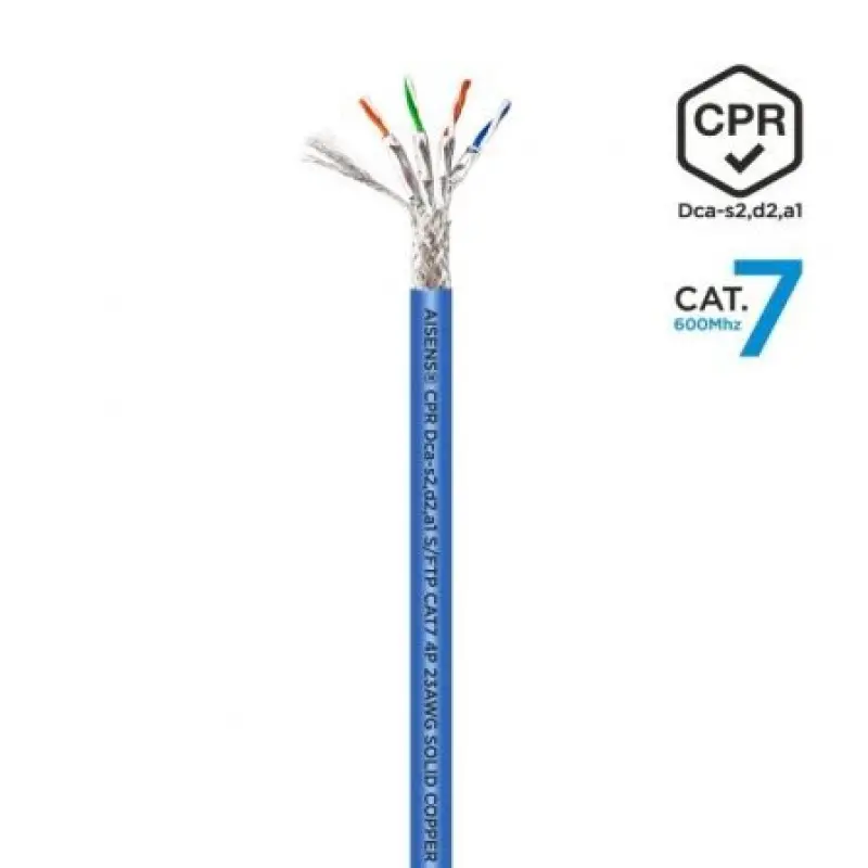 Bobina de Cable RJ45 SFTP AWG23 LSZH CPR Dca Aisens A146-0664 Cat.7/ 100m/ Azul Bobina de Cable RJ45 SFTP AWG23 LSZH CPR Dca Aisens A146-0664 Cat.7/ 100m/ Azul